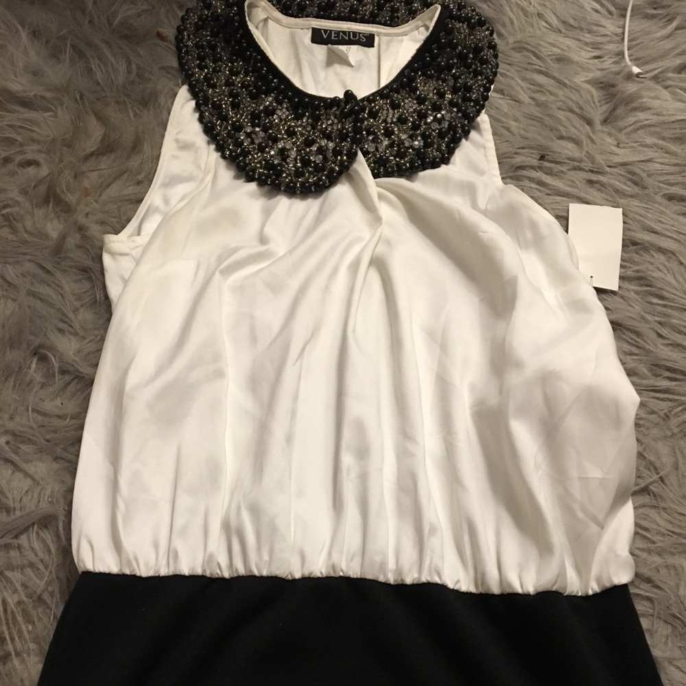 Beaded collar dress